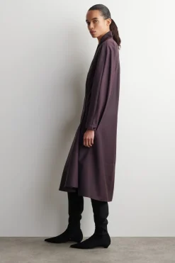 SHAWL-COLLAR WOOL WRAP DRESS