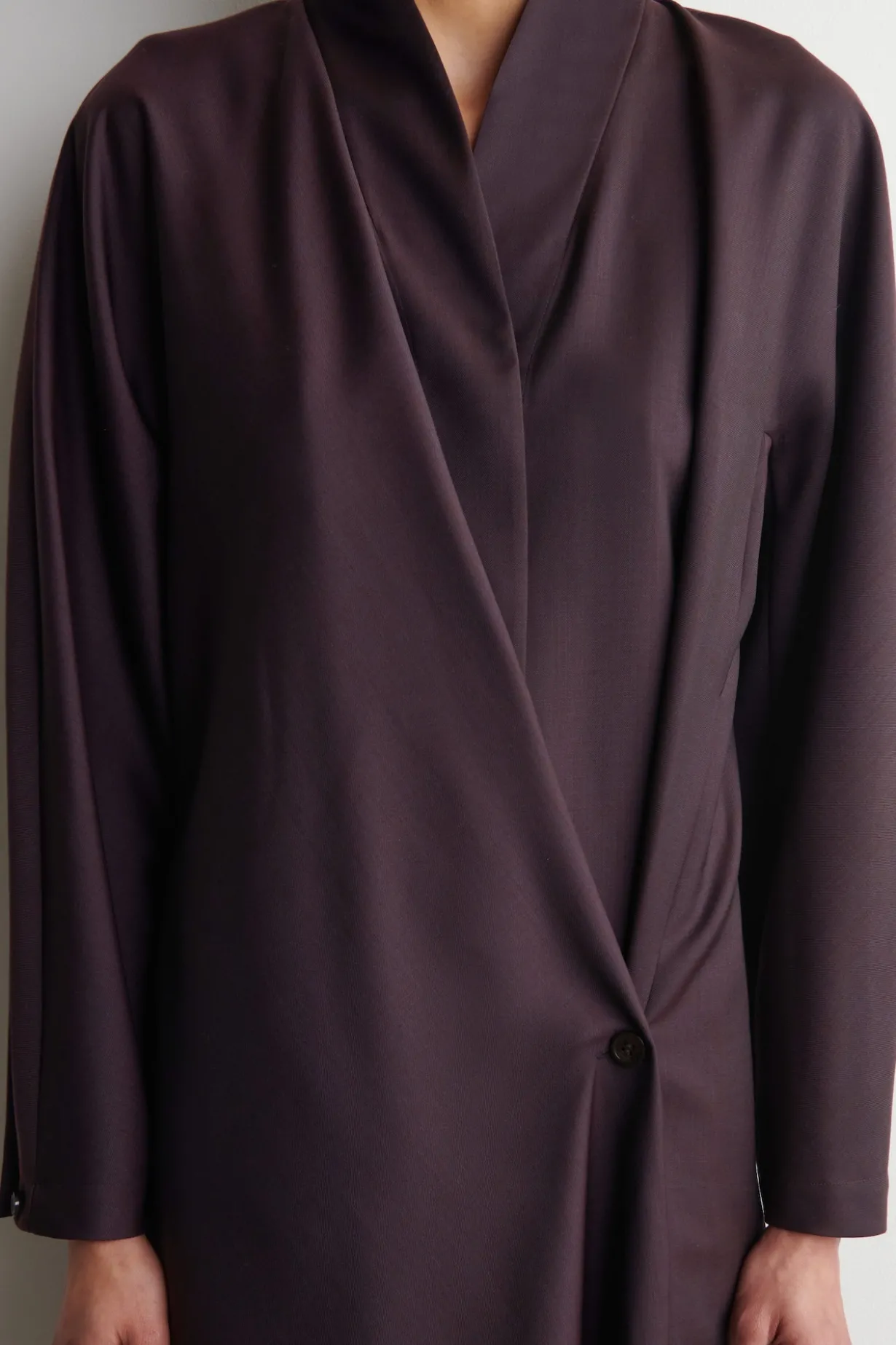 SHAWL-COLLAR WOOL WRAP DRESS