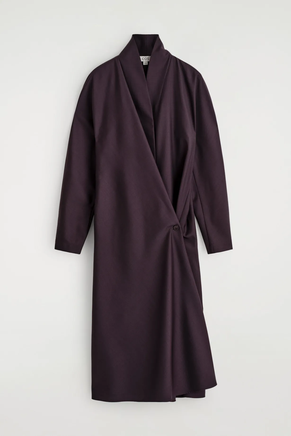 SHAWL-COLLAR WOOL WRAP DRESS