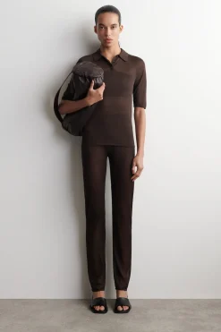 SHEER KNIT SILK POLO SHIRT