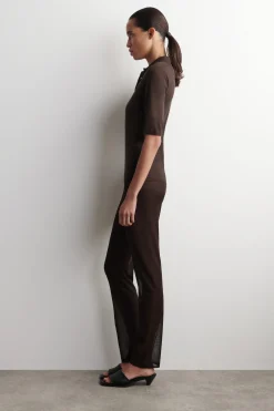 SHEER KNIT SILK POLO SHIRT