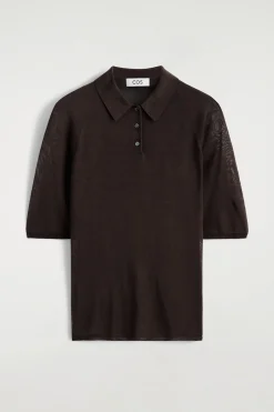 SHEER KNIT SILK POLO SHIRT