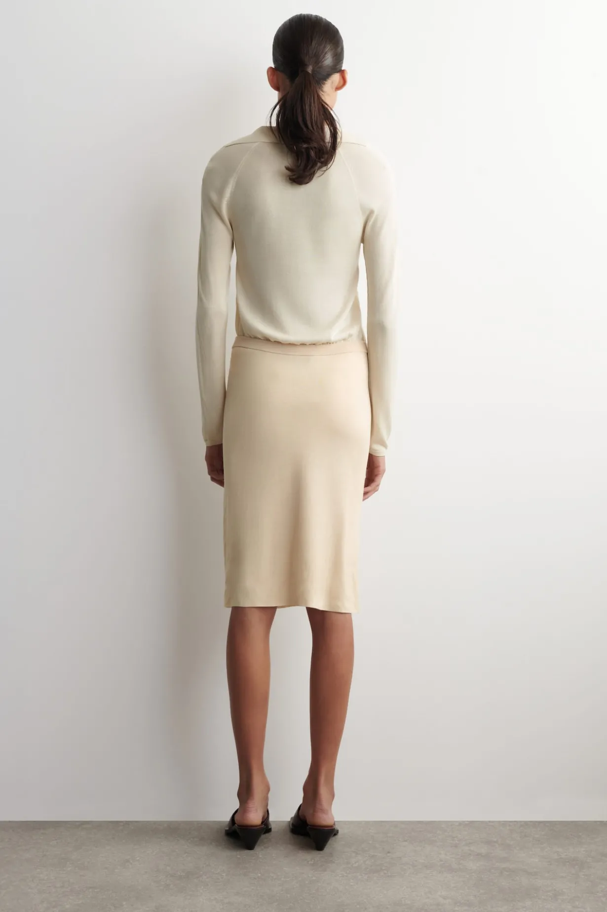 SHEER KNITTED SILK-CASHMERE SKIRT