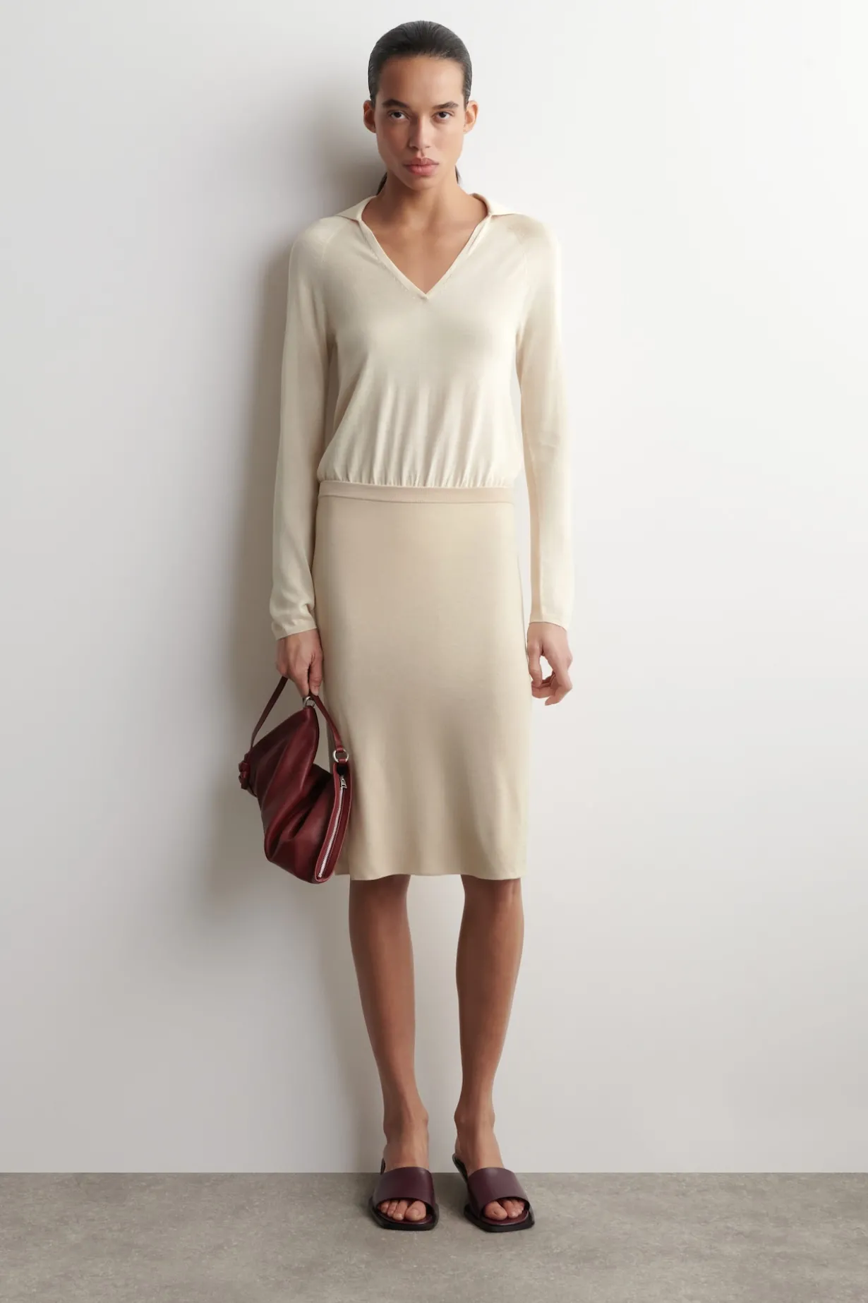 SHEER KNITTED SILK-CASHMERE BODYSUIT