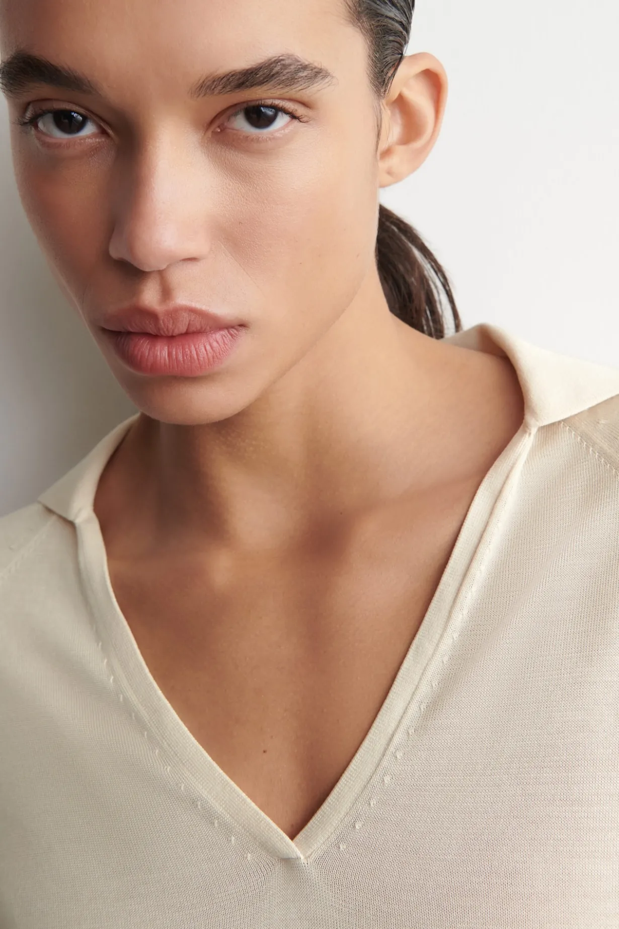 SHEER KNITTED SILK-CASHMERE BODYSUIT
