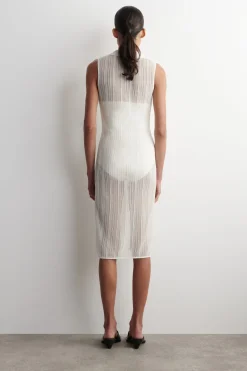 SHEER LACE-KNIT DRESS