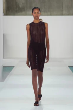 SHEER LACE-KNIT SKIRT