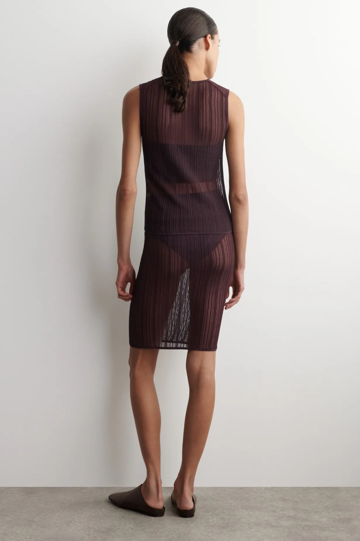 SHEER LACE-KNIT SKIRT