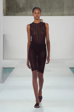 SHEER LACE-KNIT SKIRT