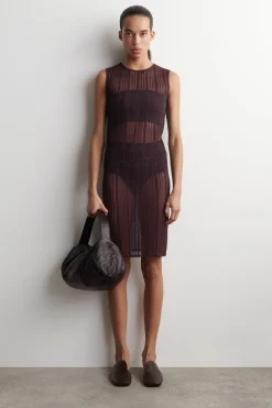 SHEER LACE-KNIT TANK TOP