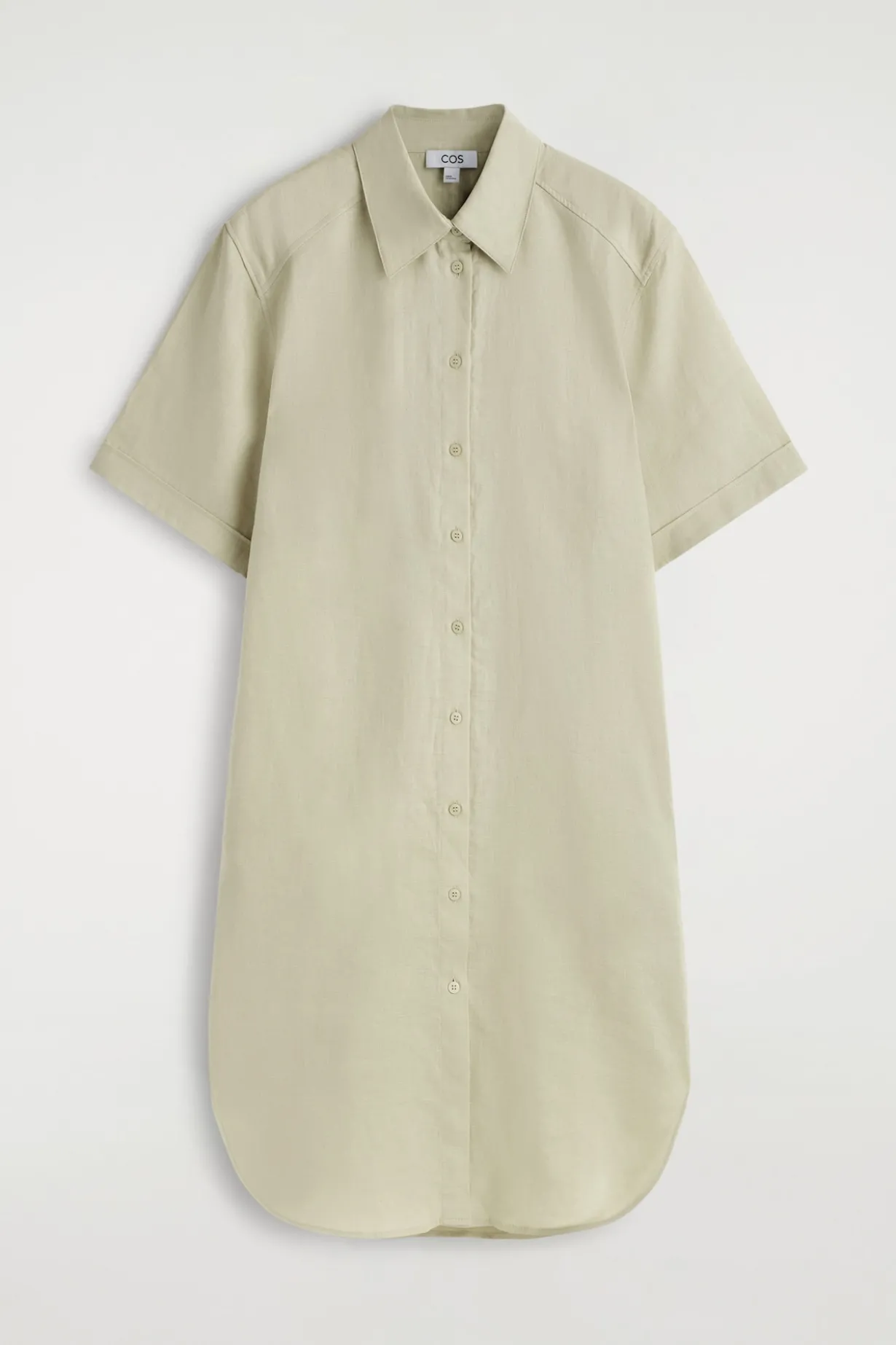 SHORT-SLEEVED LINEN SHIRT DRESS