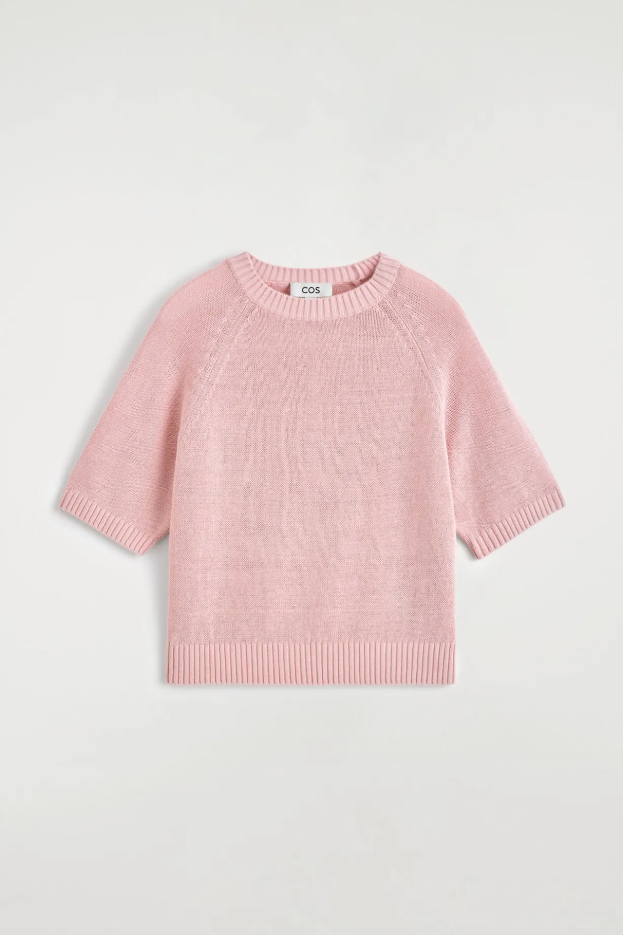 SHRUNKEN KNITTED LINEN T-SHIRT