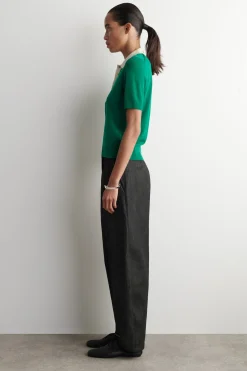SHRUNKEN WOOL-BLEND POLO SHIRT