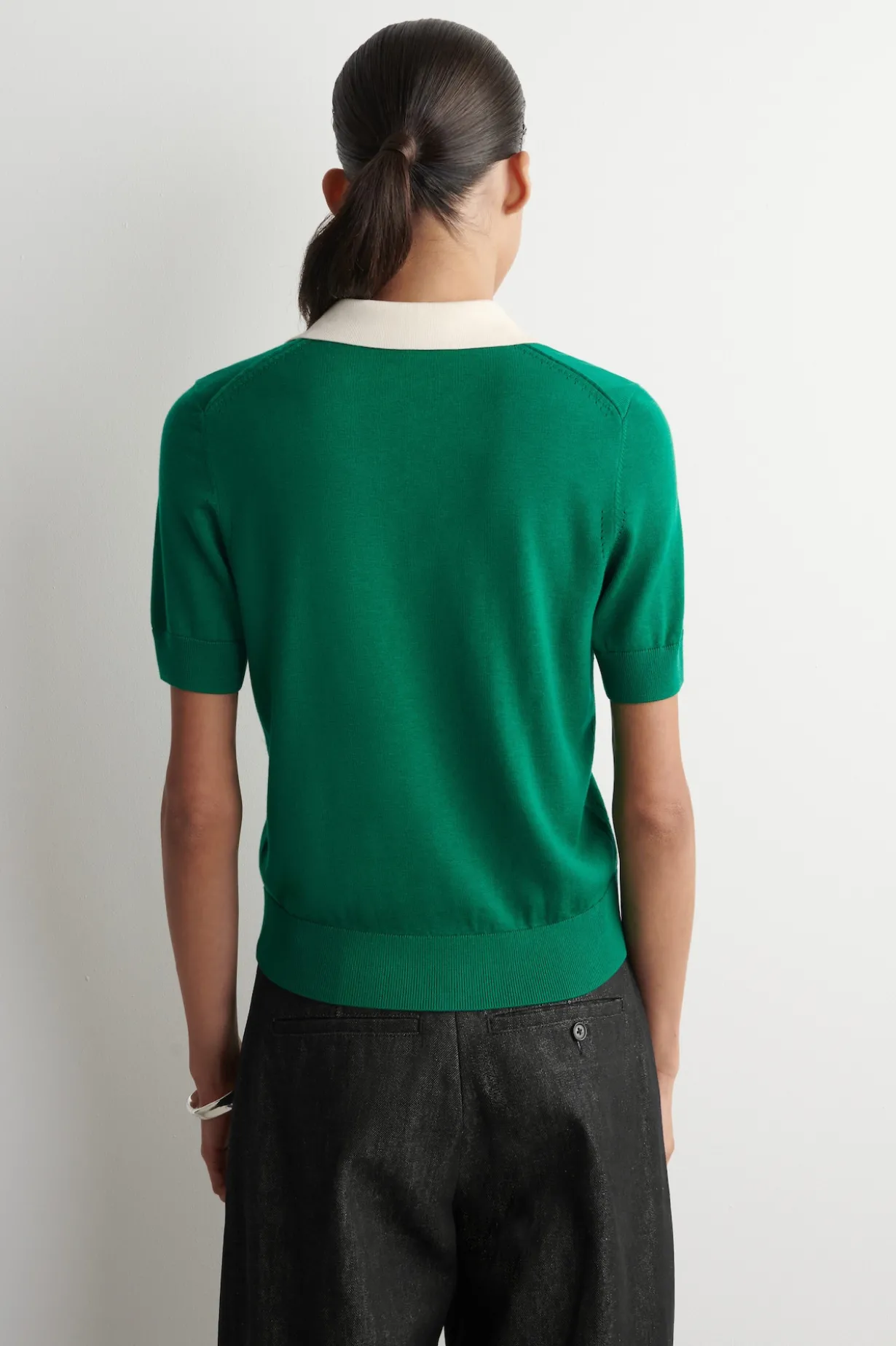 SHRUNKEN WOOL-BLEND POLO SHIRT
