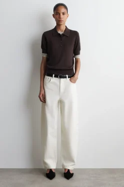 SHRUNKEN WOOL-BLEND POLO SHIRT
