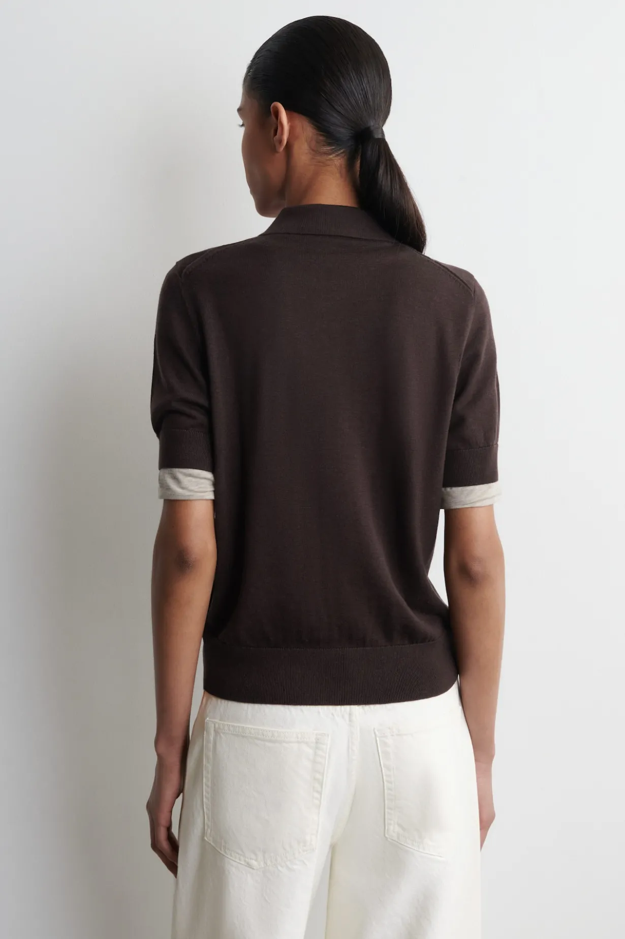 SHRUNKEN WOOL-BLEND POLO SHIRT