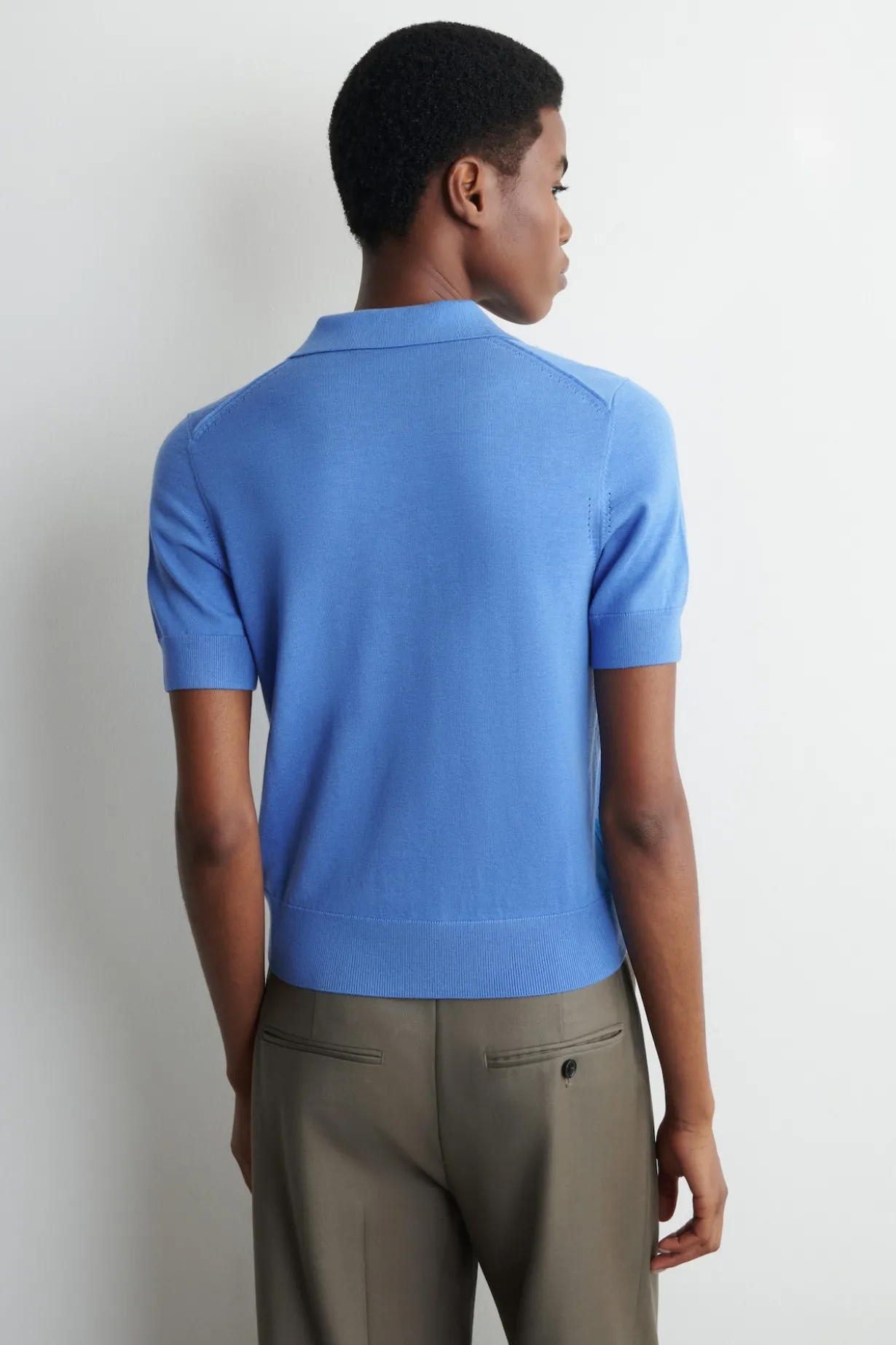 SHRUNKEN WOOL-BLEND POLO SHIRT