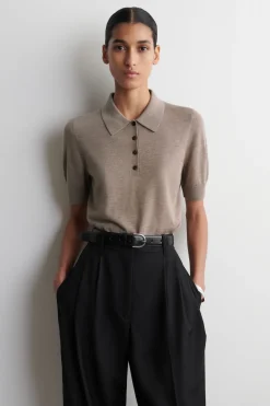SHRUNKEN WOOL-BLEND POLO SHIRT
