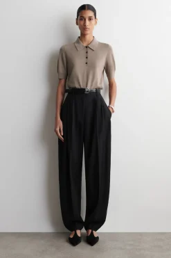 SHRUNKEN WOOL-BLEND POLO SHIRT