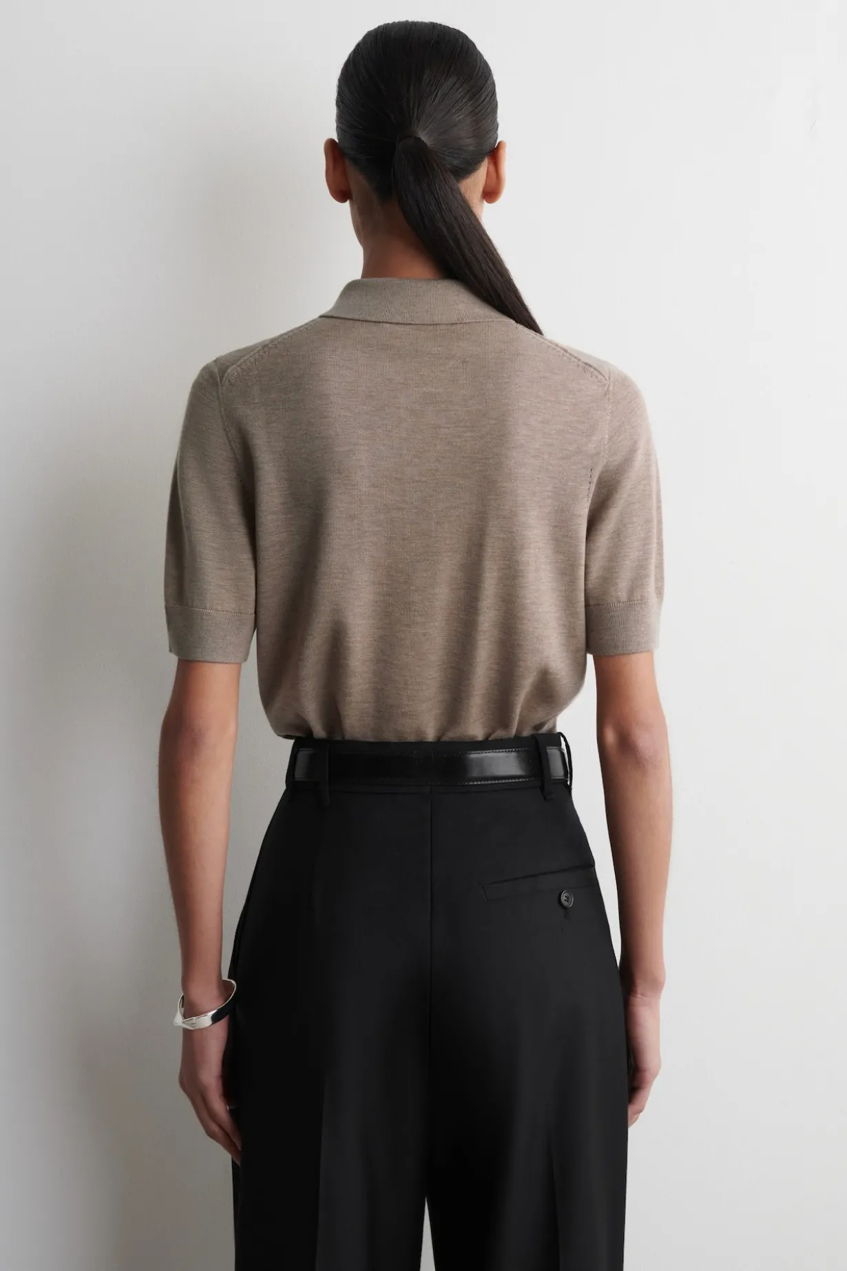 SHRUNKEN WOOL-BLEND POLO SHIRT