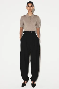SHRUNKEN WOOL-BLEND POLO SHIRT