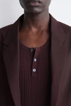 SILK-COTTON HENLEY TANK TOP