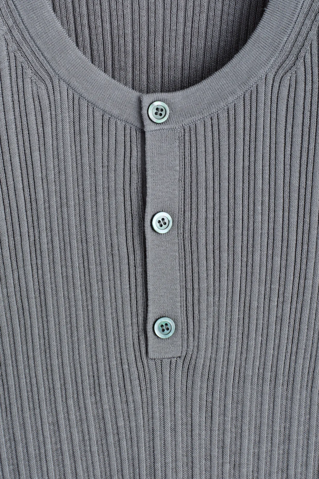 SILK-COTTON HENLEY T-SHIRT
