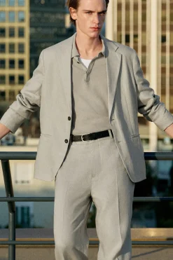 SINGLE-BREASTED LINEN BLAZER