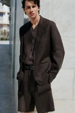SINGLE-BREASTED LINEN BLAZER