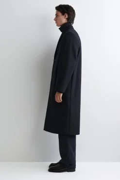 SINGLE-BREASTED WOOL LONG COAT