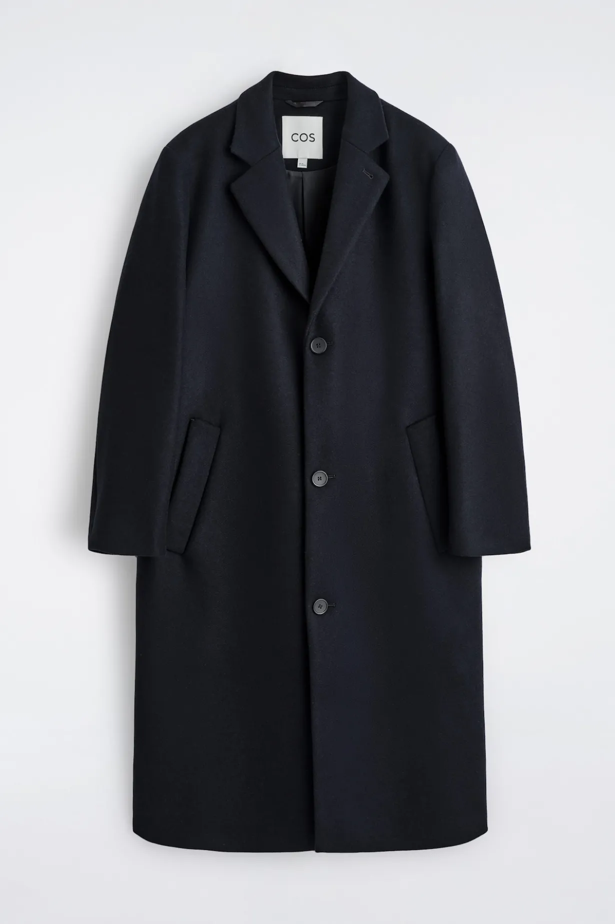 SINGLE-BREASTED WOOL LONG COAT