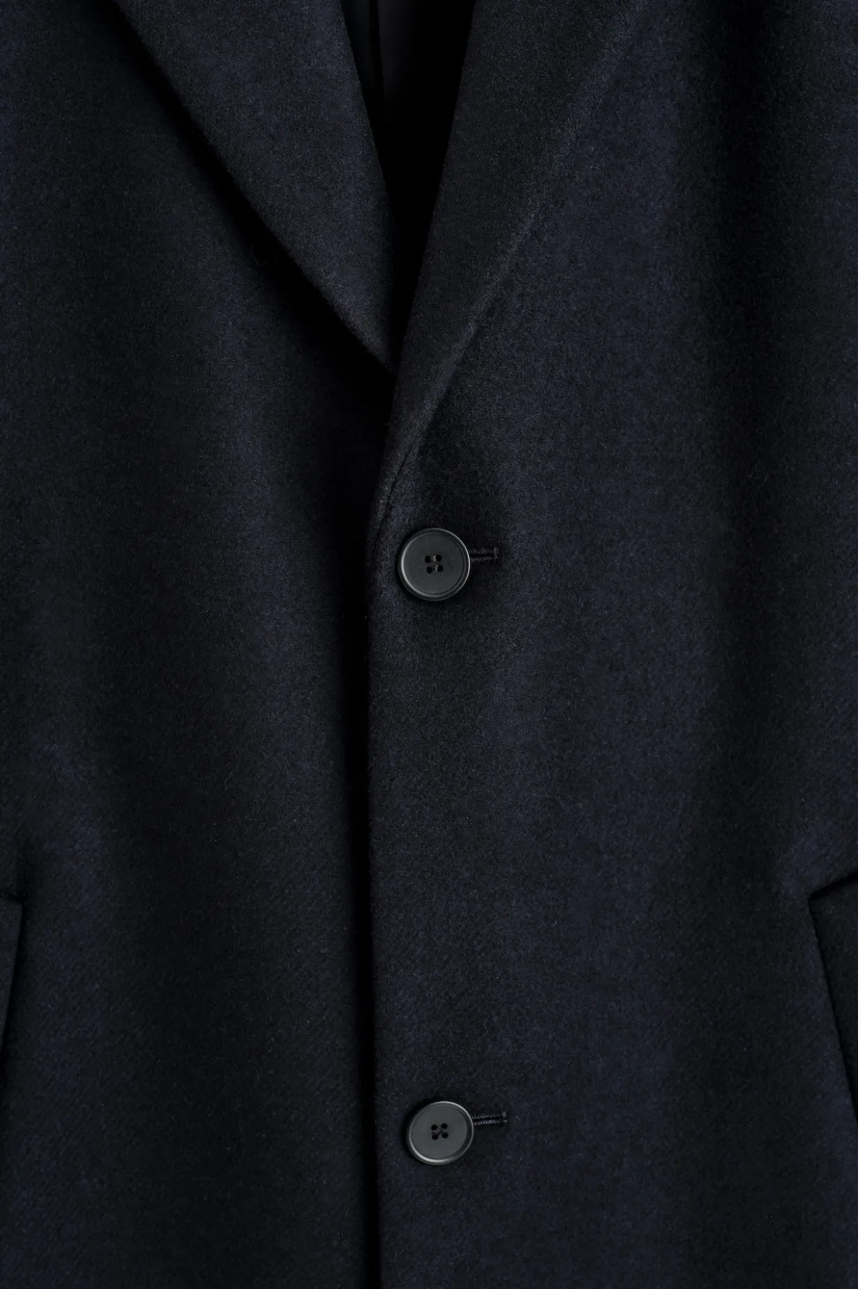 SINGLE-BREASTED WOOL LONG COAT