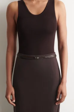 SKINNY DOUBLE-WRAP LEATHER BELT