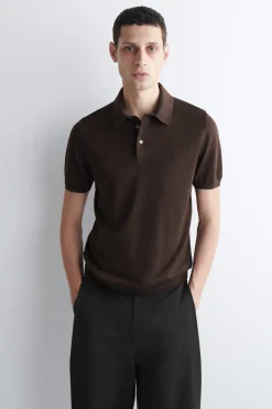 SLIM KNITTED SILK POLO SHIRT