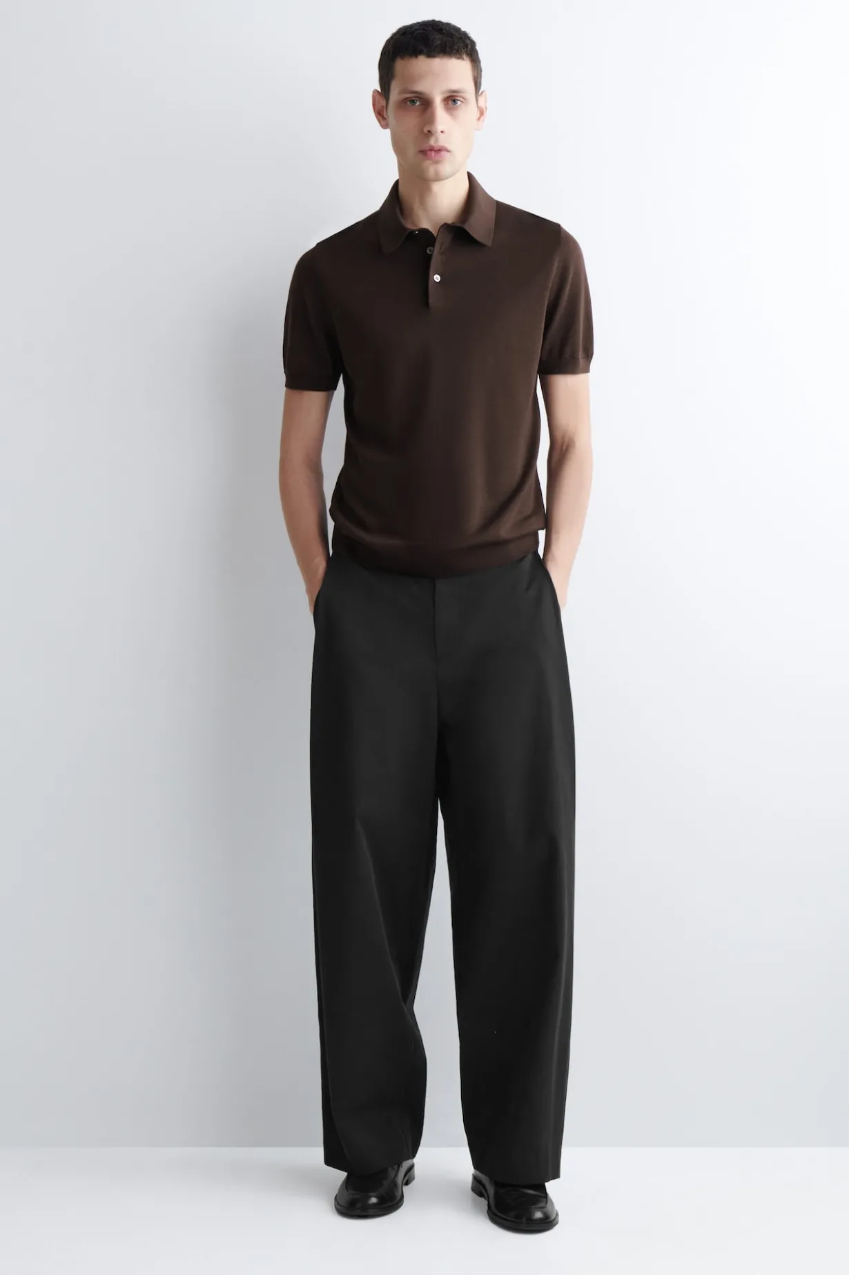 SLIM KNITTED SILK POLO SHIRT