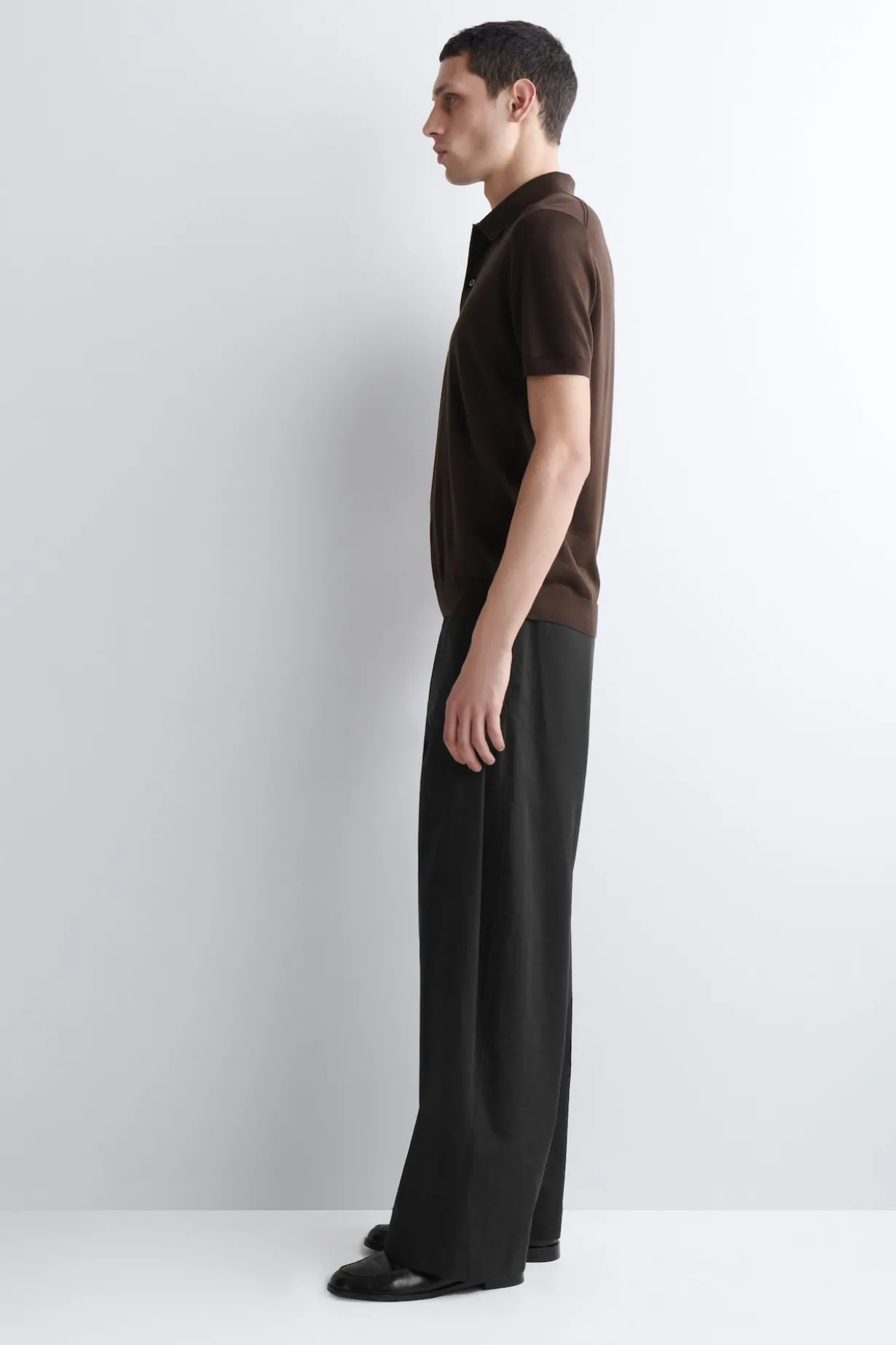 SLIM KNITTED SILK POLO SHIRT