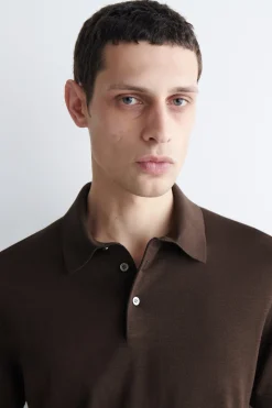 SLIM KNITTED SILK POLO SHIRT