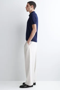 SLIM KNITTED SILK POLO SHIRT