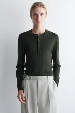 SLIM MERINO WOOL HENLEY TOP