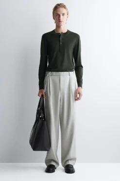 SLIM MERINO WOOL HENLEY TOP