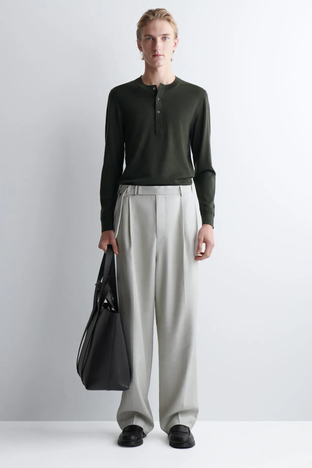 SLIM MERINO WOOL HENLEY TOP