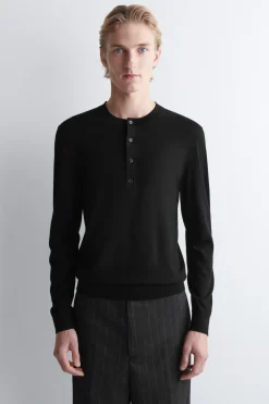 SLIM MERINO WOOL HENLEY TOP