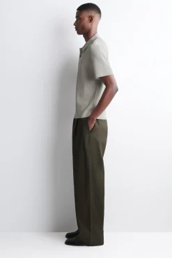 SLIM RIBBED BOUCLÉ-KNIT POLO SHIRT