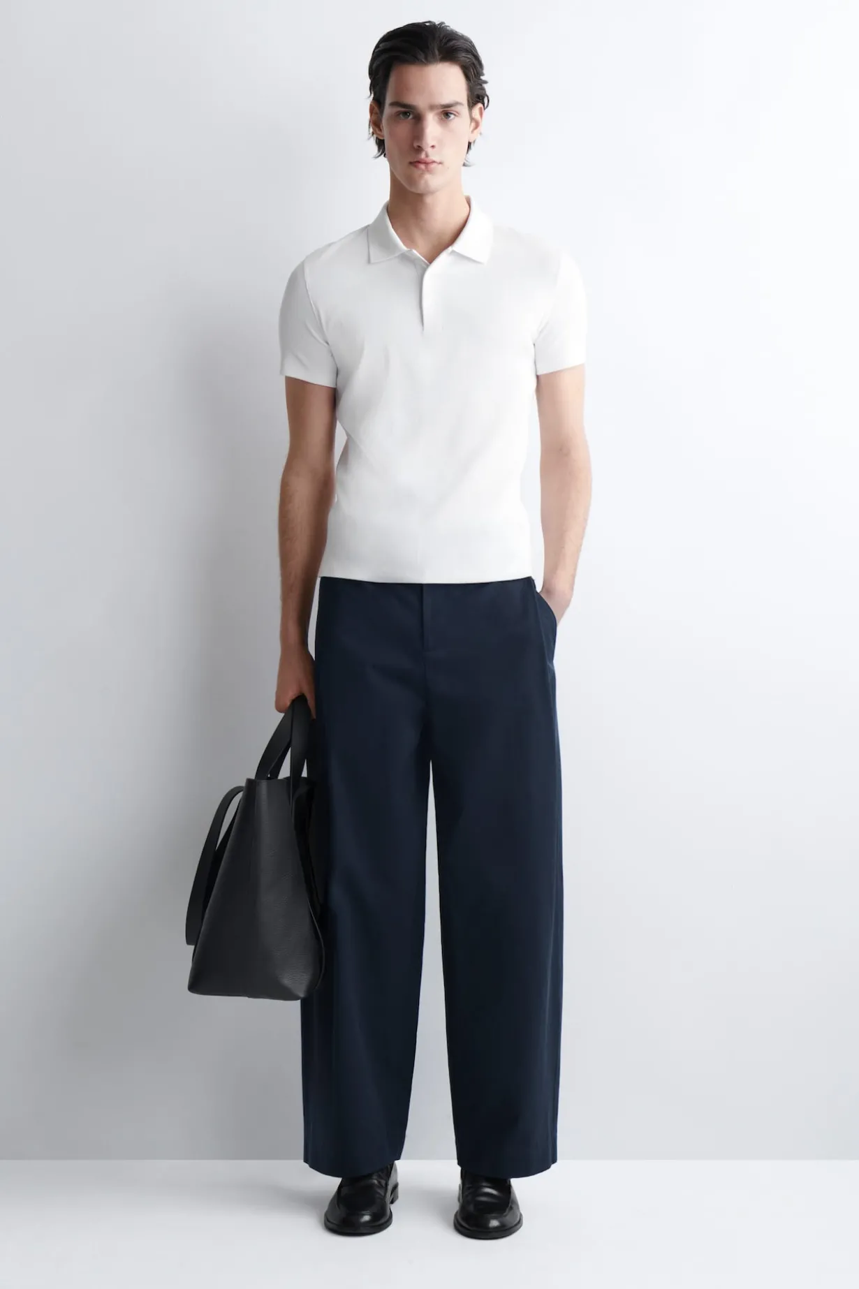 SLIM RIBBED COTTON POLO SHIRT