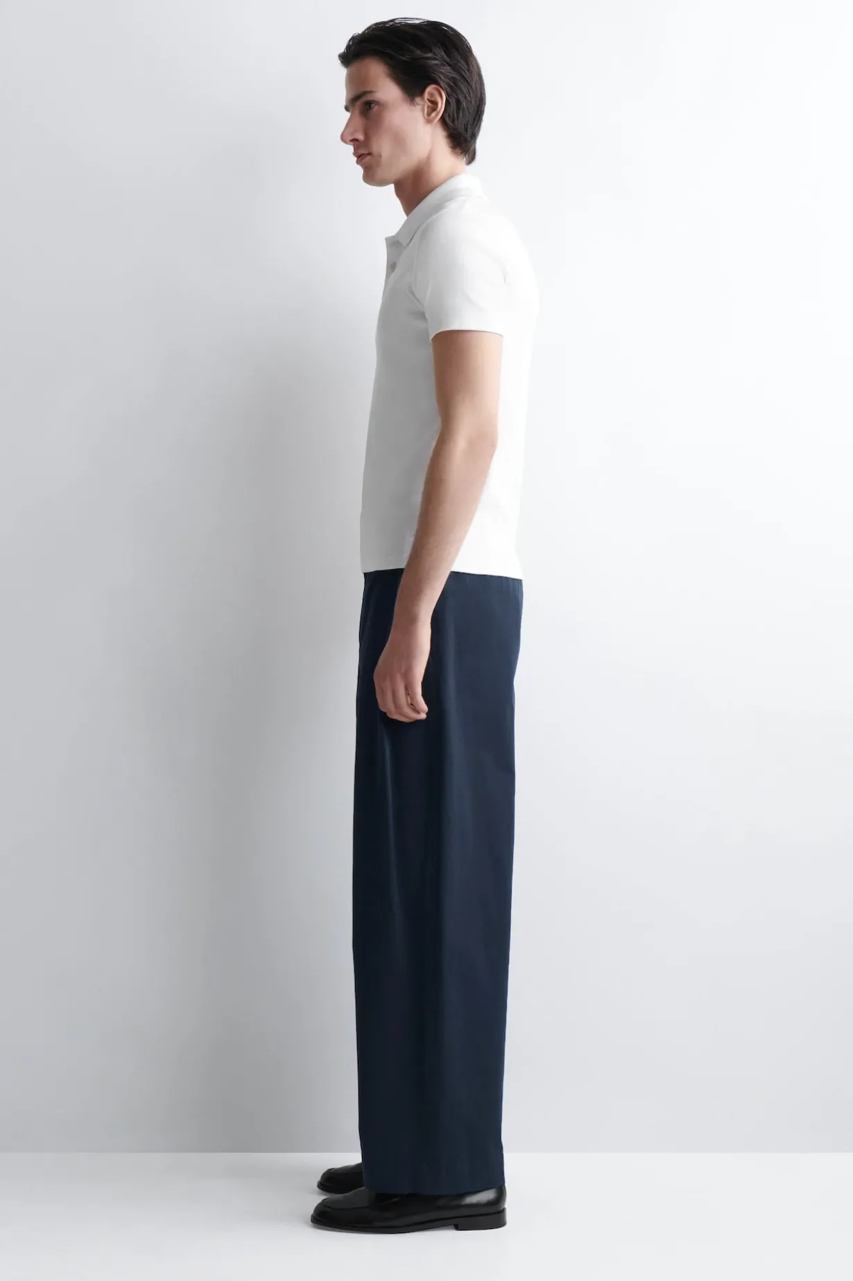 SLIM RIBBED COTTON POLO SHIRT