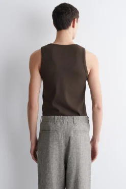SLIM RIBBED COTTON TANK TOP