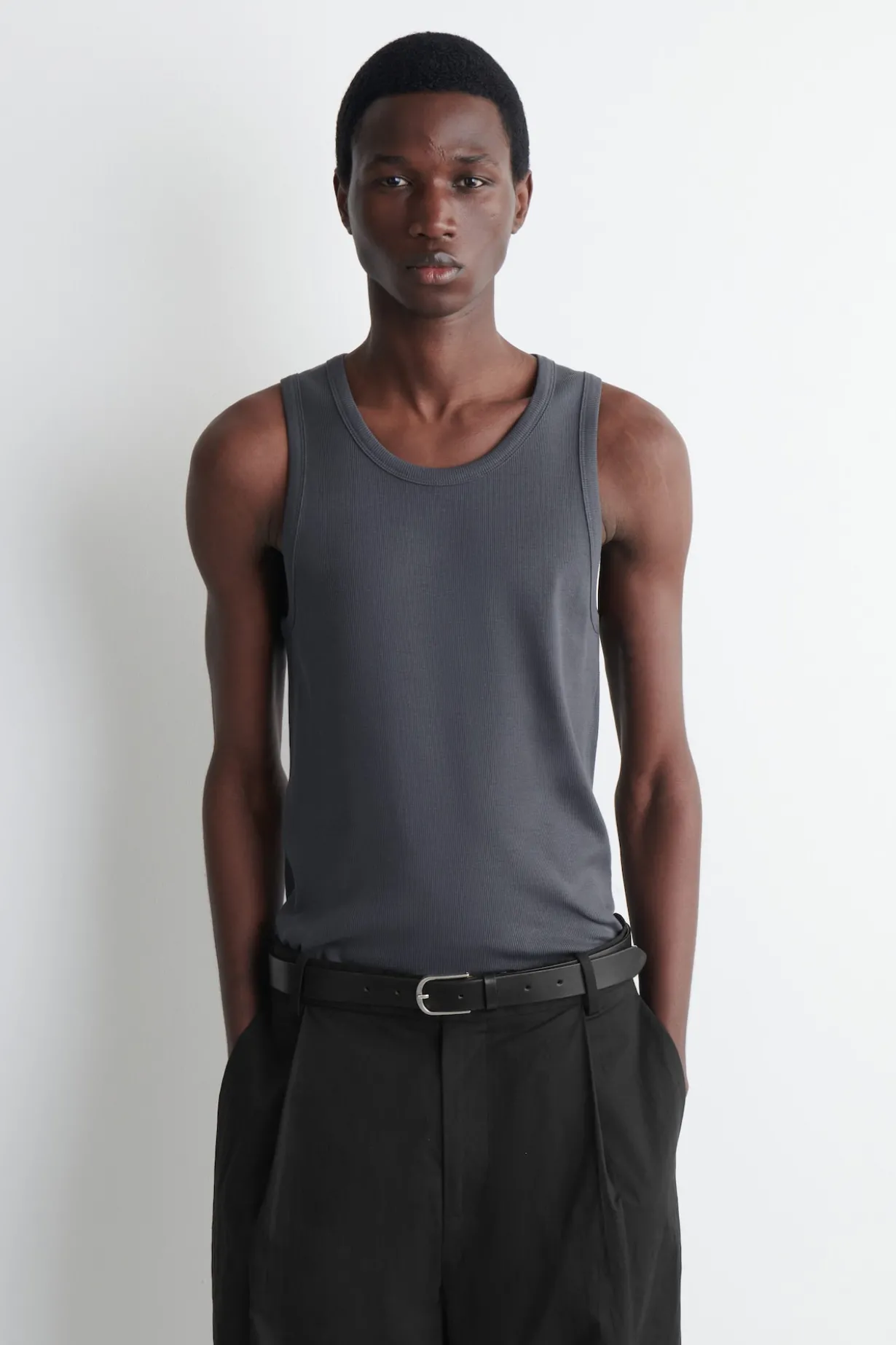 SLIM RIBBED COTTON TANK TOP