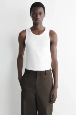 SLIM RIBBED COTTON TANK TOP