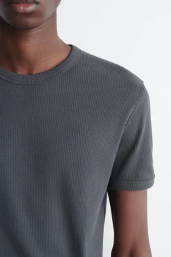 SLIM RIBBED COTTON T-SHIRT