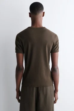 SLIM RIBBED COTTON T-SHIRT